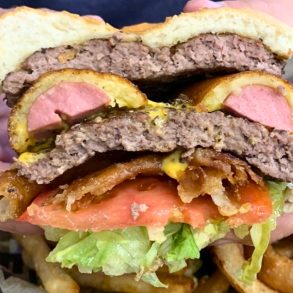 The Cowboy Burger at Billy Bob's Burgers Bar & Grill in Waco, Texas