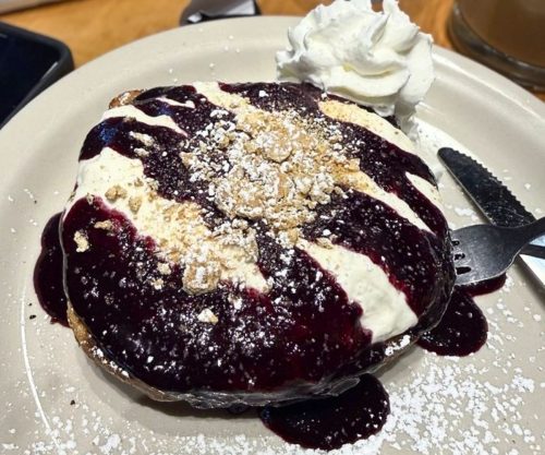 Blueberry Cheesecake French Toast at Crow's Nest in Kalamazoo, Michigan