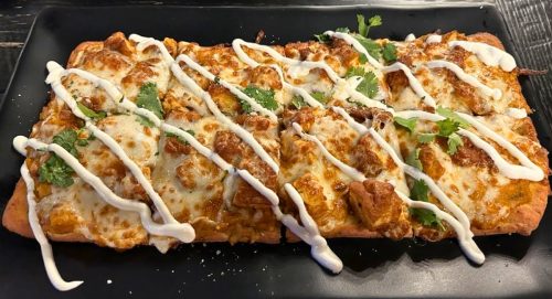 Tikka Masala Flatbread at The Terminal Public House in Terre Haute, Indiana