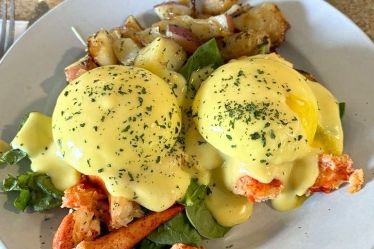 Lobster Benedict at Mike's All Day Breakfast in Kennebunk, Maine