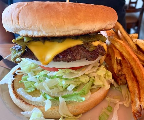 Green Chile Cheeseburger at El Jacalito in Las Cruces, NM