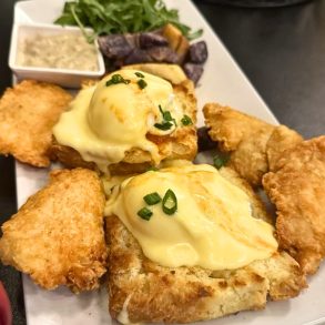 Chicken & Biscuit Benedict at Jam! in Bozeman, Montana