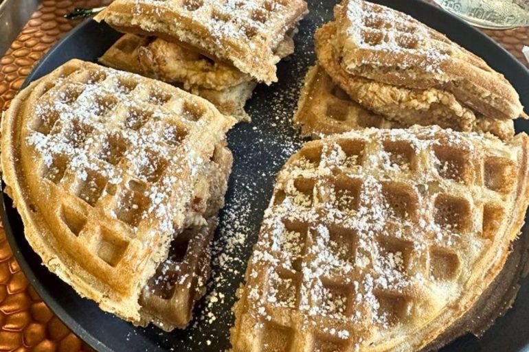 Chicken and Waffle Sliders at R & R Breakfast Spot in Moreno Valley, CA