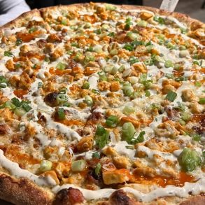 Chicken Bacon Ranch Pizza at The District in Providence, Rhode Island