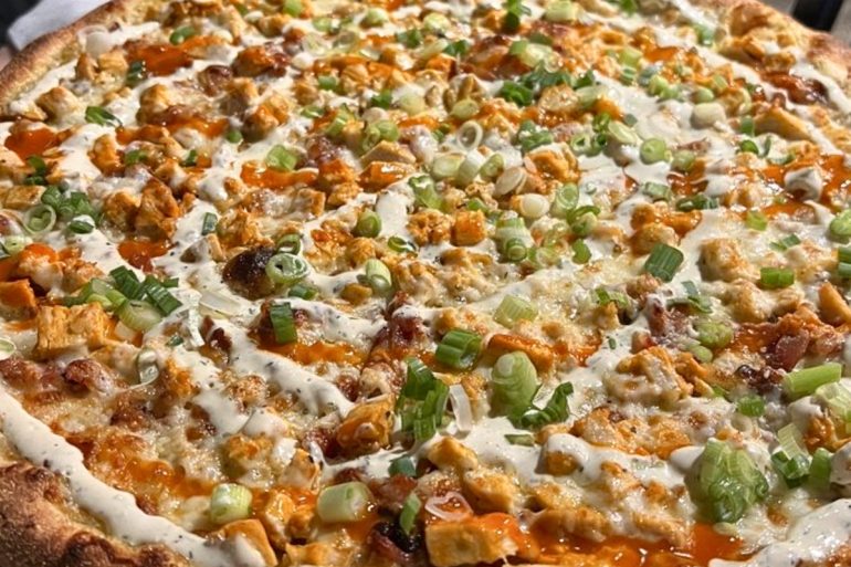 Chicken Bacon Ranch Pizza at The District in Providence, Rhode Island
