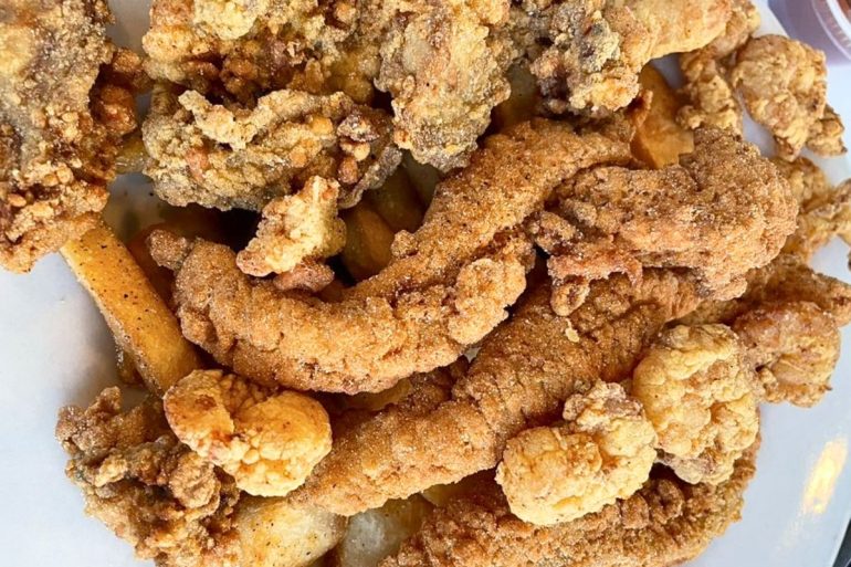 Seafood Platter at Steve's Marina Restaurant in Long Beach, Mississippi