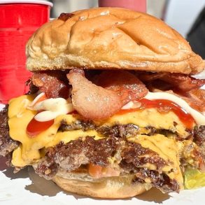 Backyard Burger at GUSTOS burgers N stuff in Fort Worth, TX