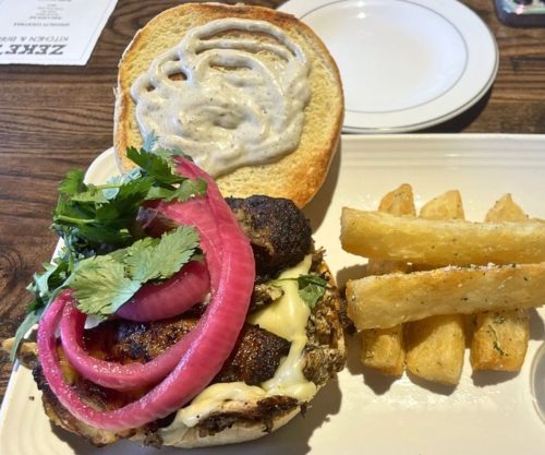 Jerk Chicken Sandwich at Zeke's Kitchen & Bar in Smyrna, Georgia