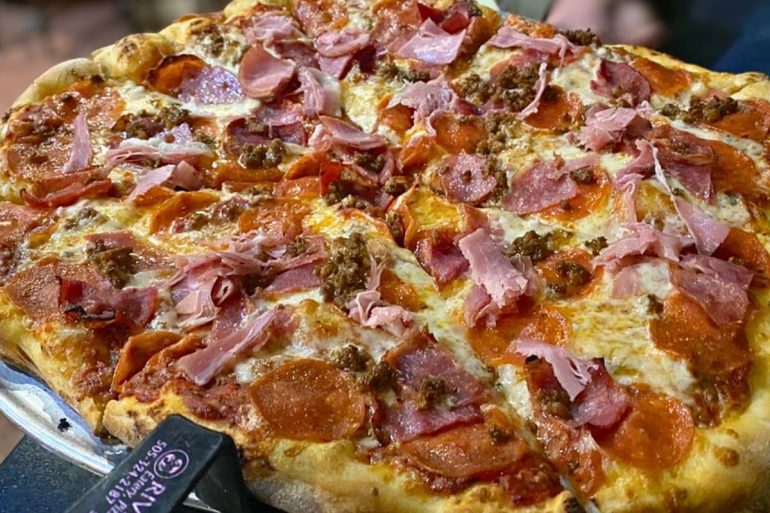 Enzo Ferrari Pizza at Three Rivers Brewery and Eatery in Farmington, New Mexico