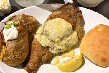 Stuffed Delta Catfish at The Iron Horse Grill in Jackson, Mississippi
