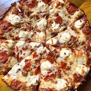 The Satch-Pan Deep Dish at Satchel's Pizza in Gainesville, Florida