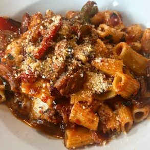Rigatoni with Sausage at Centro in Des Moines, IA
