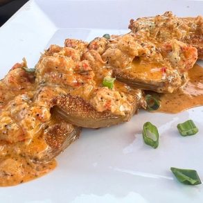 Fried Green Tomatoes with Crawfish Remoulade at Cork & Cleaver in Montgomery, Alabama