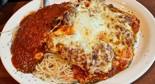 Chicken Parmigiana at Roma Italian Restaurant in Bellevue, Nebraska