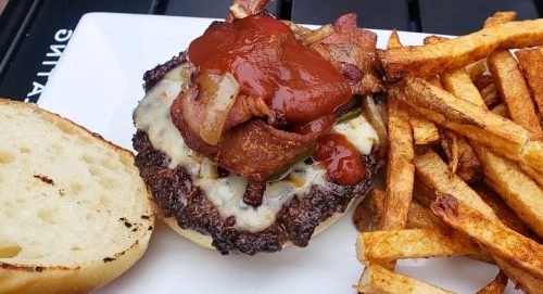Cowboy Burger at Cork & Cleaver in Montgomery, Alabama