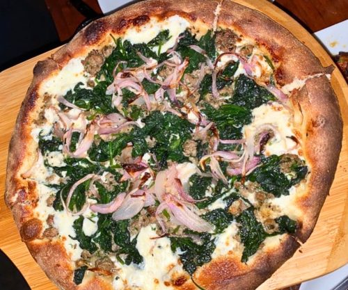 Prosciutto Arugula Pizza at Semolina Kitchen & Bar in Medford, Massachusetts