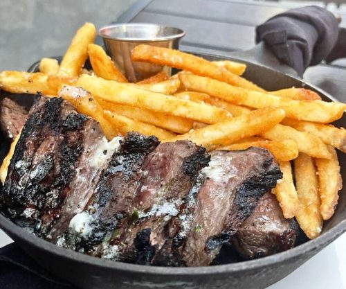 Skillet Steak + Fries at Nolabelle Kitchen + Bar in Mankato, MN