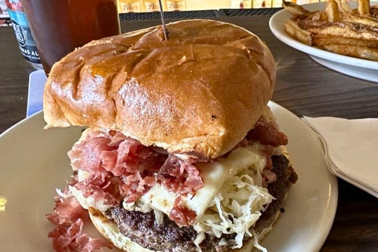 Reuben Burger at Uncle John's Place in Mansfield, Ohio