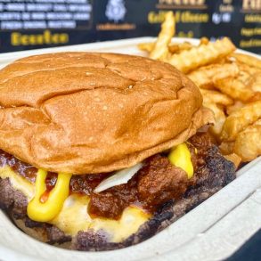Brisket Chili Burger Combo at Bog's Brisket Burgers in Fontana, California