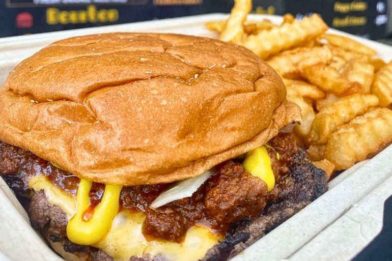 Brisket Chili Burger Combo at Bog's Brisket Burgers in Fontana, California