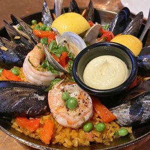 Paella Valenciana Plato at The Cuban in Hoboken, New Jersey