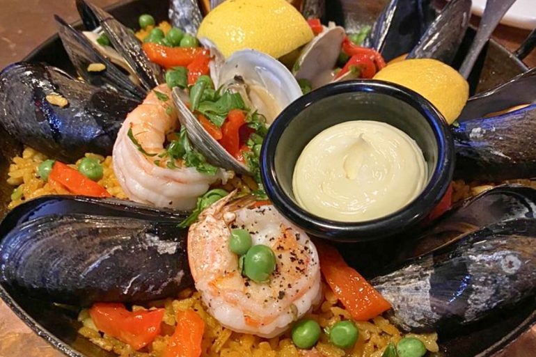 Paella Valenciana Plato at The Cuban in Hoboken, New Jersey