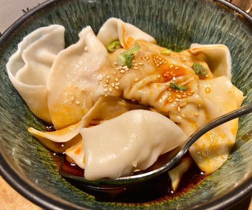 Dumplings in Chili Oil at Dan Dan in Philadelphia, PA