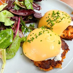 crab cake benedict at Bowood by Niche in St. Louis, Missouri