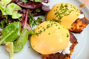 crab cake benedict at Bowood by Niche in St. Louis, Missouri