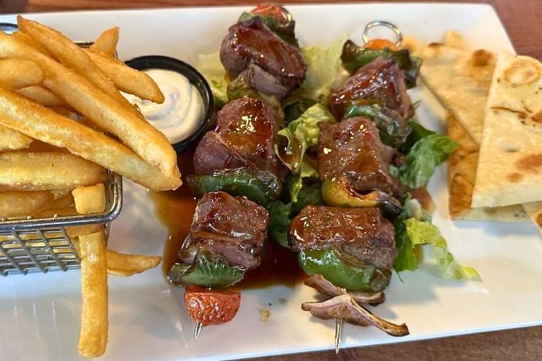 Beef Skewers at Tito's Lounge in Urbandale, Iowa