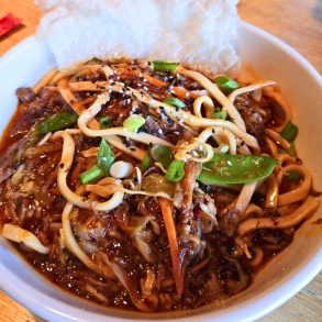 Beef Lo Mein at Revolution Taproom & Grill in Rochester, New Hampshire
