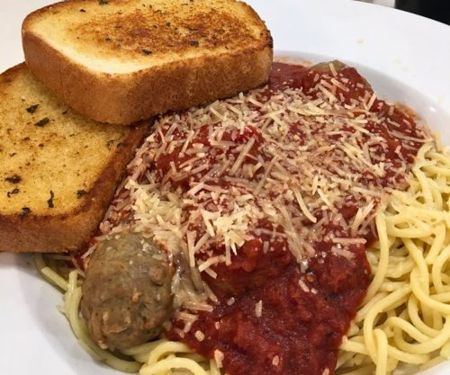 Spaghetti and Meatballs at Coburg Crossing Café in Coburg, Oregon