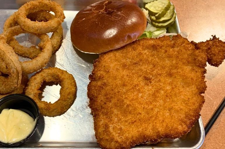 Pork Tenderloin Sandwich at Knub's Pub in Shawnee, KS