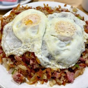 Corned Beef Hash and Eggs at Hanging Five Family Restaurant in Butte, Montana