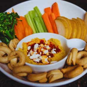 Honey and Hooch - Curried Hummus Plate