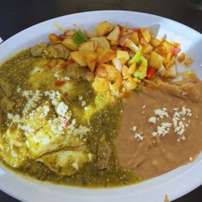 Downtown Cafe by JL - Pork Chile Verde Huevos Rancheros