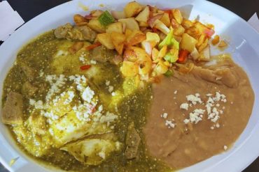 Downtown Cafe by JL - Pork Chile Verde Huevos Rancheros