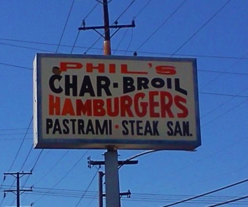 Phil's Charbroiled Burgers - Store Sign