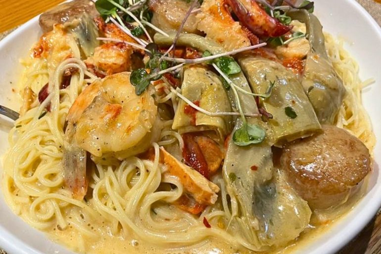 Seafood Pasta Special at Lucky Dog Tavern in North Smithfield, RI