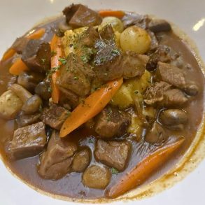 Beef Bourguignon at Blue Talon Bistro in Williamsburg, Virginia