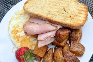Two Eggs, Add Ham at 3 Squares Cafe in Vergennes, Vermont