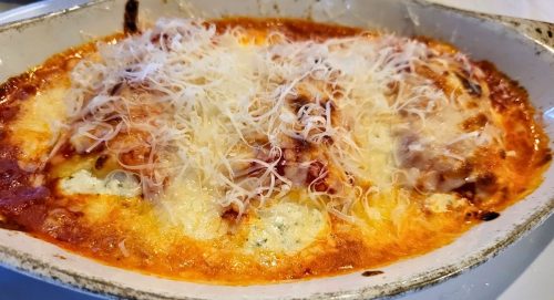 Manicotti at Rivera Italian Restaurant in North Little Rock, AR