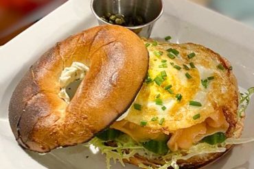 Bagel Sandwich at Cafe This Way in Bar Harbor, Maine
