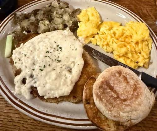 Chicken Fried Steak at Echo Lake Cafe in Bigfork, Montana