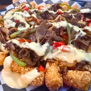 Philly Cheesesteak Tots at Pounders Pub & Grub in Aberdeen, South Dakota