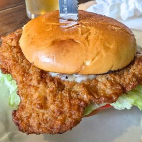 Pork Schnitzel Sandwich at Wunderbar in Covington, Kentucky