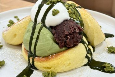 Red Bean Matcha Pancakes at J. S. Foodies in Princeton, New Jersey