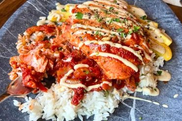 Salmon Sofrito at Tidewater Taphouse in Seward, Alaska