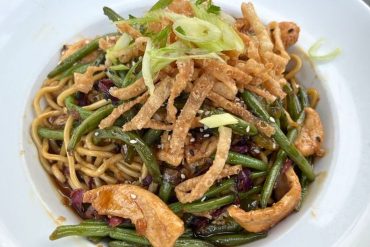 Honey Garlic Noodle Bowl at Whiskey Road Tavern & Grill in Cedar Falls, Iowa