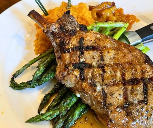 pork chop at Porter Creek Hardwood Grill in Fargo, North Dakota